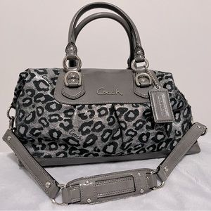 Coach Metallic Leopard Print Satchel
